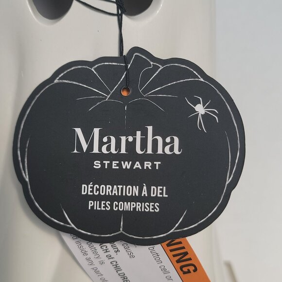 Martha Stewart Halloween Decor LED Lights Up White Ceramic Spooky Ghost 8.75 in - Picture 8 of 15